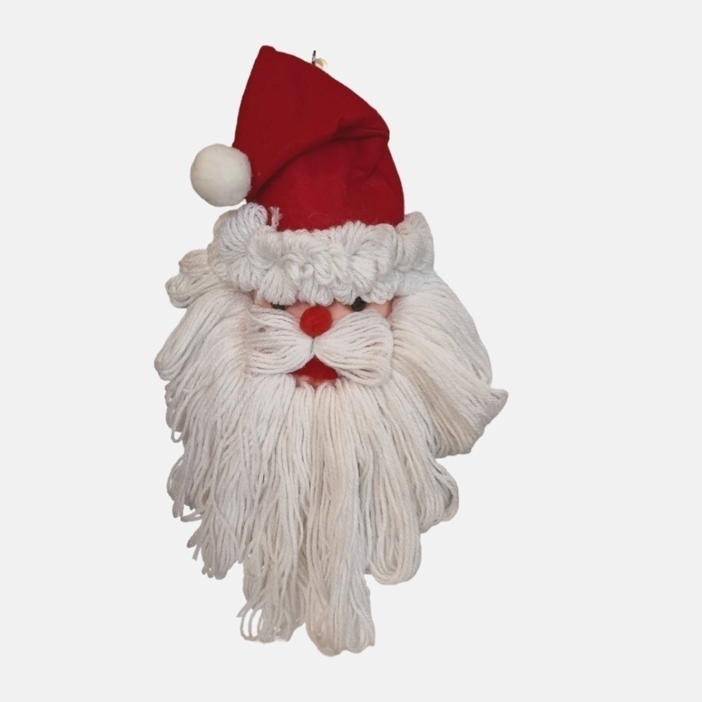 Vintage handmade Large Santa Christmas face head door wall hanging
